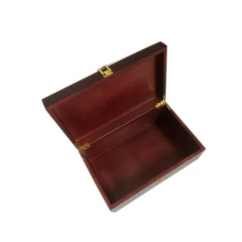 Luxury Red Beech Wood Jewelry Box with Lock