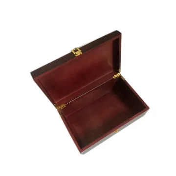 Luxury Red Beech Wood Jewelry Box with Lock