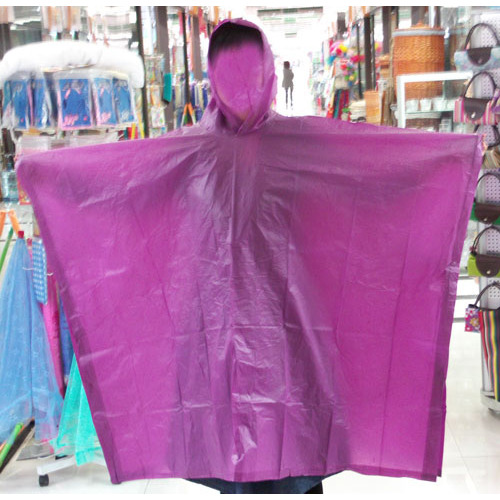 Återanvändbar tryckt logotyp PVC Rain Poncho