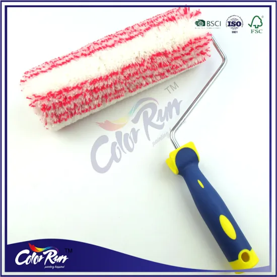 ColorRun 9''Double Color Rubber Plastic Handle Paint Roller Set