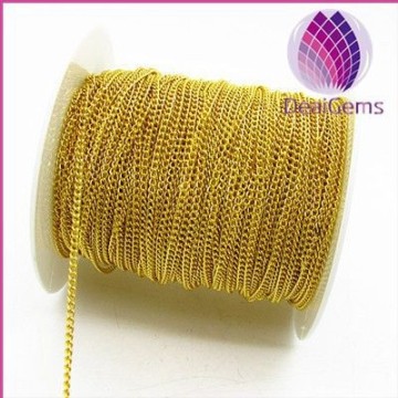 new dubai 2mm gold plated iron chain designs by meter