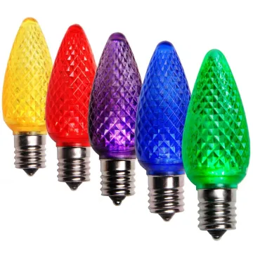 110V 1W E17 C9 Faceted SMD LED Candle Lights - Warm White for Outdoor Christmas Decorating