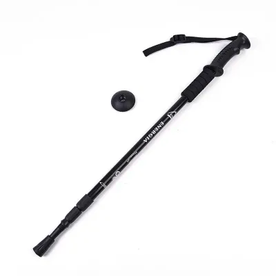 Aluminum Telescopic Mountain Trekking Pole Straight Handle Walking Hiking Cane