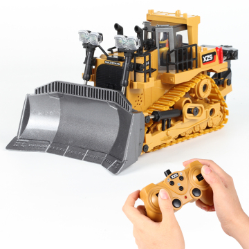 2.4G 9-Channel Remote Control Bulldozer: An Exciting Toy for Kids with LED Lights and Sounds