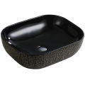 Silver Black Ceramic Handmade Art Basin for Bathroom