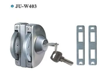 glass door lock with computer brass keys and brass cylinder JU-403