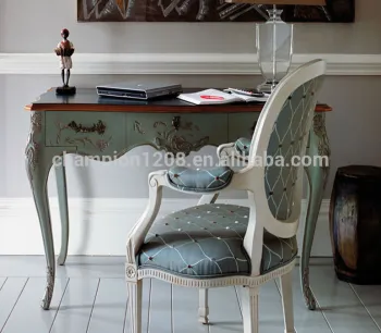 Simple and elegant white desk, secretaire, antique book table