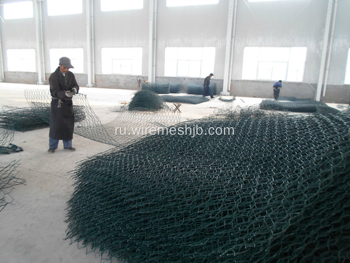 Покрынная PVC Шестиугольная Корзина gabion 