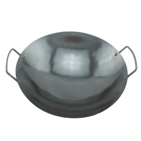Commercial Frying Wok Enamel Finishing Carbon Steel Wok Pan Non Stick Chinese Wok With Double Handle