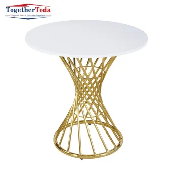 Marble Top Side Table Simple Stainless Steel Frame