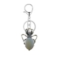 Opalite 13X18mm Cabs Antique Silver Alloy Spider Pendant Necklace 45cm Black Cord