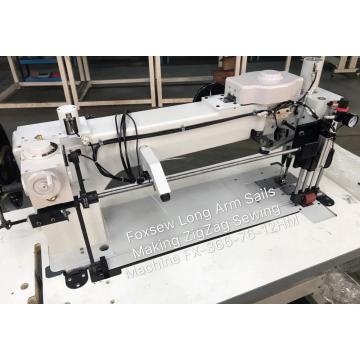 Velas de braço comprido fazendo máquina de costura em zigue -zague