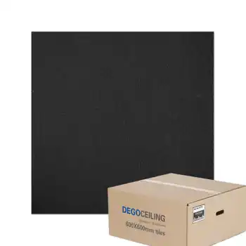 Acoustic black glass fiber ceilings