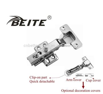 Half overlay clip-on hydraulic door closer hinge