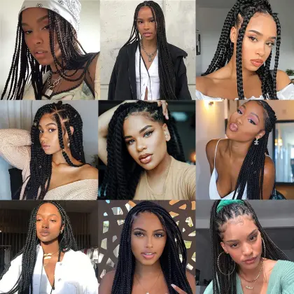 Professional Itch Free Hot Setting Perm Yaki Texture Prestretched Braiding Hair (#1B)Yaki Pony Yaku Wave Braiding Hair Extension