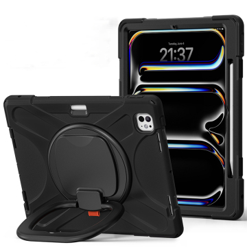 Anti-Drop 360 Rotation Aprofofrofrof High Duty Rugged Aitre avec poignée de pliage pour iPad Pro 13 (2024)