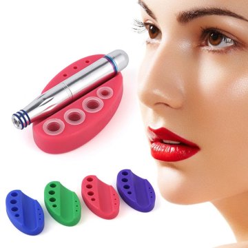 Organizador profesional de maquillaje de microblading y permanente: portavasos de pigmento de tatuaje de cejas de silicona con hisopos de algodón para el manejo de la tinta