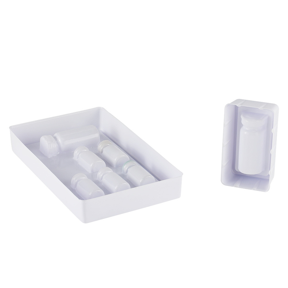 Customized white medical vial blister tray
