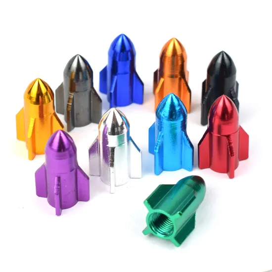 4pcs/8pcs Cycling Bicycle Gas Nozzle Cap CNC Aluminum Car Schrader Valve Cap Rocket Modeling Gas Nozzle Valve Dust Cap Cover