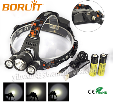 8 year Manufacturer CE ROHS BORUIT Patent RJ-5001 Used as Portable Charger LED Head Lamp