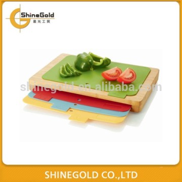 4pcs PP cutting board with bamboo box