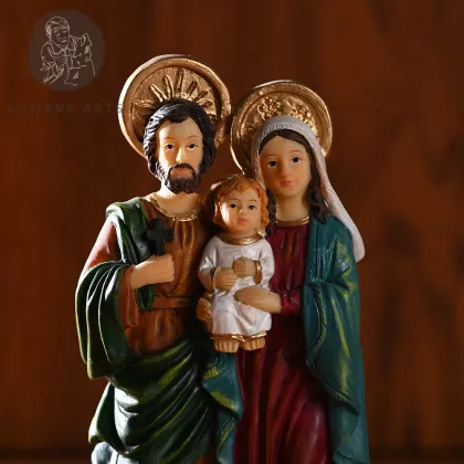 5-inch Holy Family Statue: Resin Jesus Sculpture, Decoration, Holy Family Figurine of Jesus, Mary, and Joseph - Perfect Religious Gift