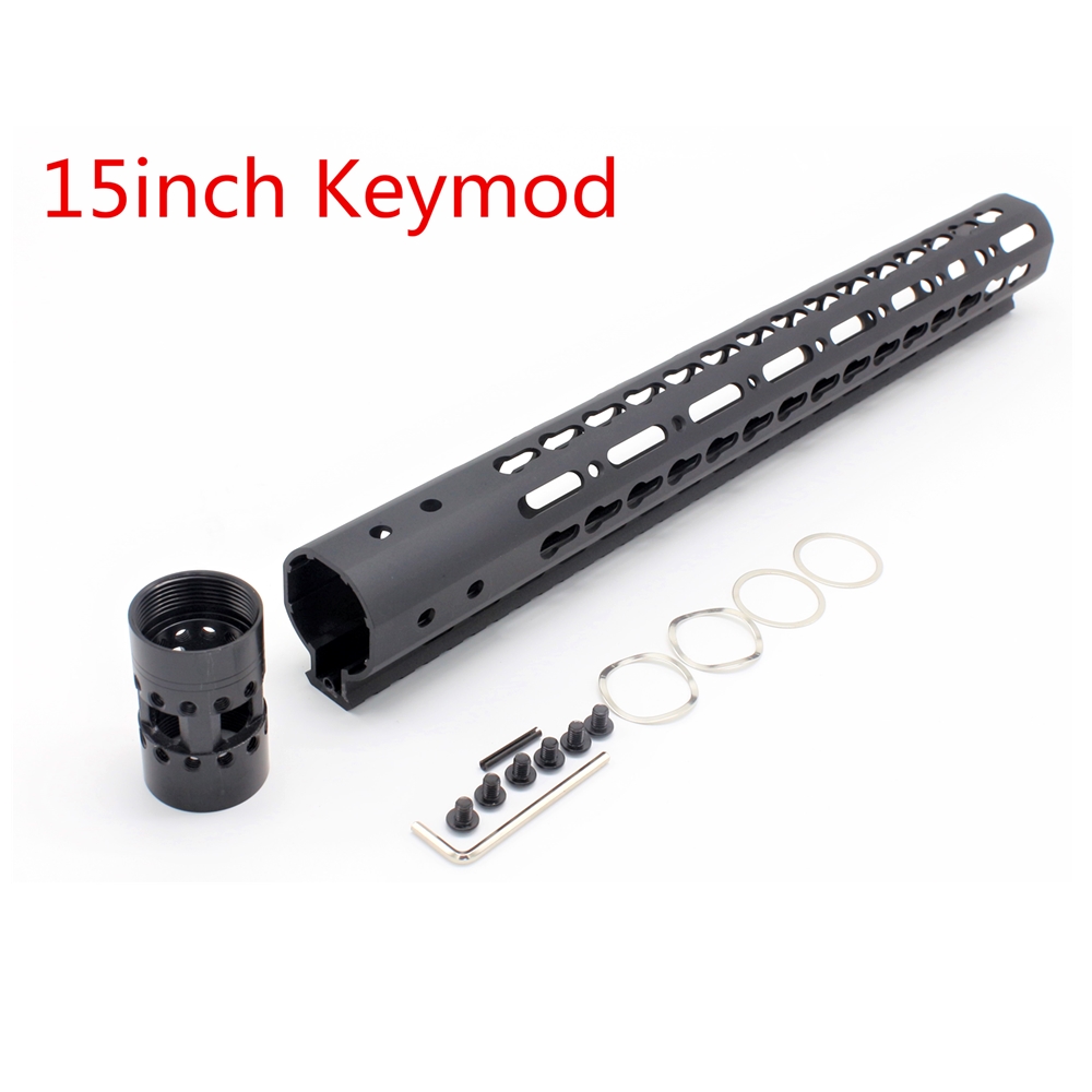 AR15/M4/M16 Keymod / M-lok Handguard Rail Picatinny Free Float Mount System Ultralight 7/9/10/12/13.5/15'' Black Anodized