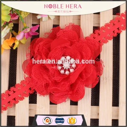 Wholesale flower headband for kids baby lace headband
