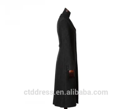 2015 new style 100% cashmere black coat 2015 women fashion clothing