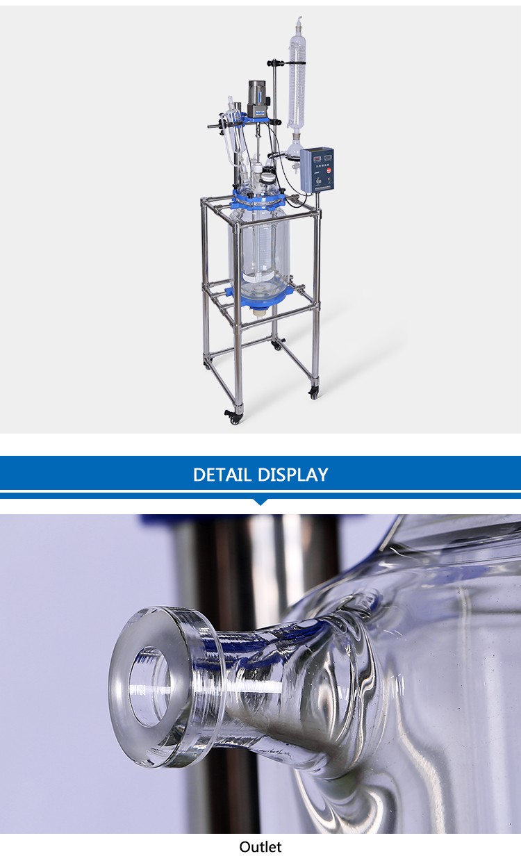 Laboratory using distiller double jacketed glass reactor