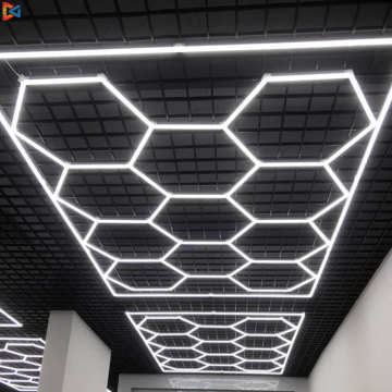 Honeycomb Hexagonal LED Light for Garage: Deformable Modular LED Linear Hanging Lamp 8Ft x 16Ft