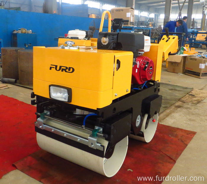 Road construction machinery walk behind double smooth drum roller FYL-800