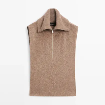 100% cashmere zipper long chest bag