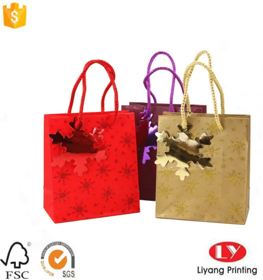 Wholesale paper gift bag with unique handle