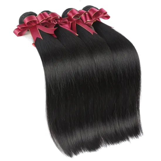 Double Drawn Straight Hair Extension Raw Mink Peruvian Virgin Hair Bundle Unprocessed 100% Cuticle Aligned Human Hair