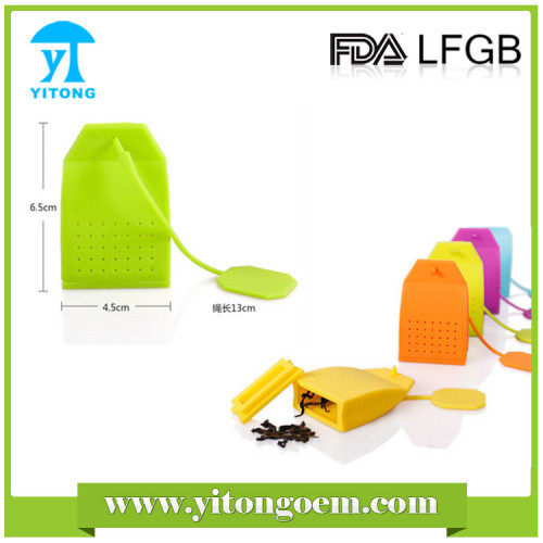 FDA standard 100% food grade silicone tea infuser/silicone tea bag squeezer
