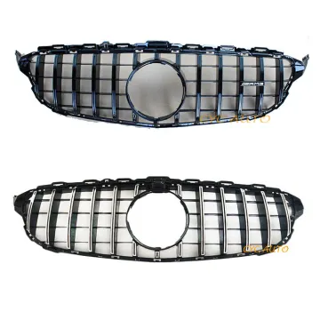 W205 GT Facelift Black Front Bumper Grille for Mercedes-Benz C-Class 2015-2018