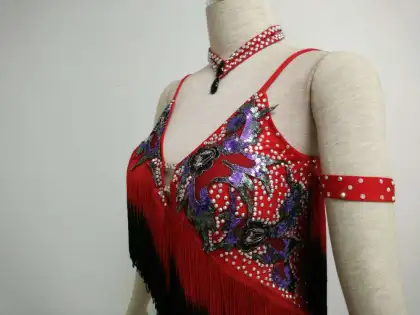 Red latin ballroom skirts