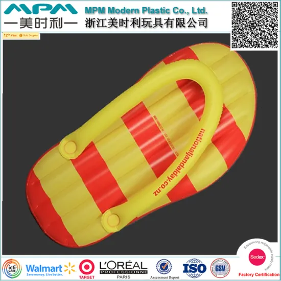 EN71 standard customized inflatable flip flop floating air mattress