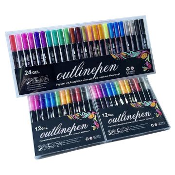 Penanda Glitter Outline Pen Marker Untuk Gelas Wain dan Cawan Kanak -kanak