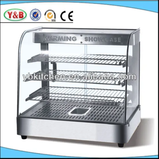 Curved Glass Warming Showcase/4 Layer Stainless Steel Curved Glass Warming Showcase