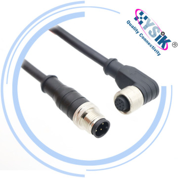 Molded 4pin M12 waterproof cable connector cable assembly for Automation sensor