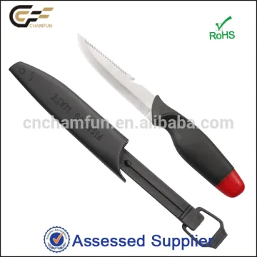 Angler Fishing Knife Boning, with Gut Hook and Bone saw, with Plastic Sheath
