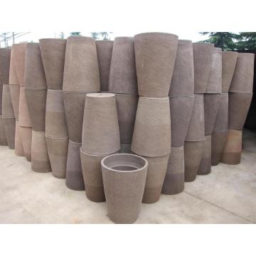 Malaking Big Grey Clay Plants Pots para sa pagbebenta