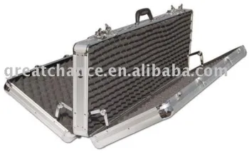 HARD ALUMINUM RIFLE 44" GUN CASE DOUBLE SIDED