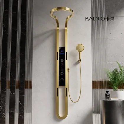 Copper Supercharged Digital Temperature-Controlled Circular Waterfall Shower Faucet