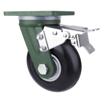 6/8 Inch Extra Heavy Duty Industrial Swivel Caster with Shock Absorption, Aluminum Core, and High Elasticity Rubber Wheels: Durable and Robust Caster Solution
