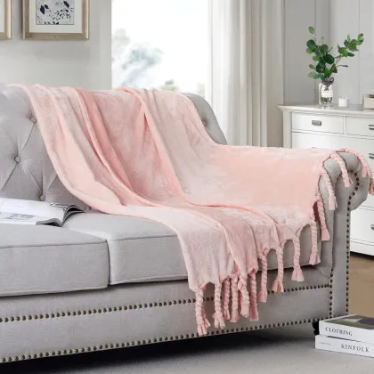 Tassel Sofa Blanket for Home Decor and Bed Blankets