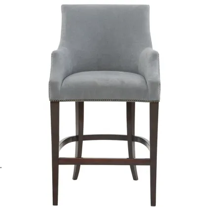 High-End Contemporary Hotel Restaurant Velvet Bar Chairs