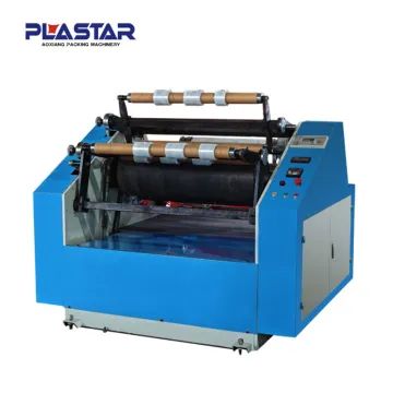 Double side stretch film rewinding and slitting machine